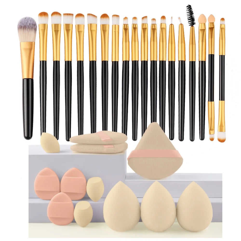 Makeup Brushes Set Premium Synthetic Kabuki Foundation Concealers Powder Blush Blending Face Eye Shadows Brush Set
