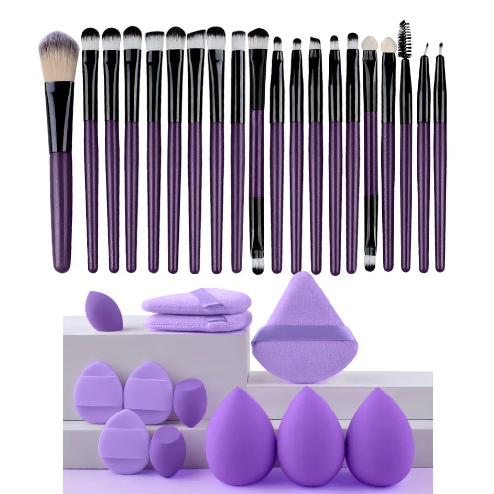 Makeup Brushes Set Premium Synthetic Kabuki Foundation Concealers Powder Blush Blending Face Eye Shadows Brush Set