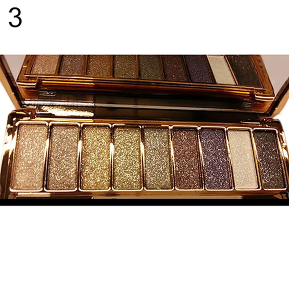 9 Colors Glitter Eyeshadow Fashion Eye Shadow Palette & Makeup Cosmetic Brush Set  For Women Wholesale Nude Shades