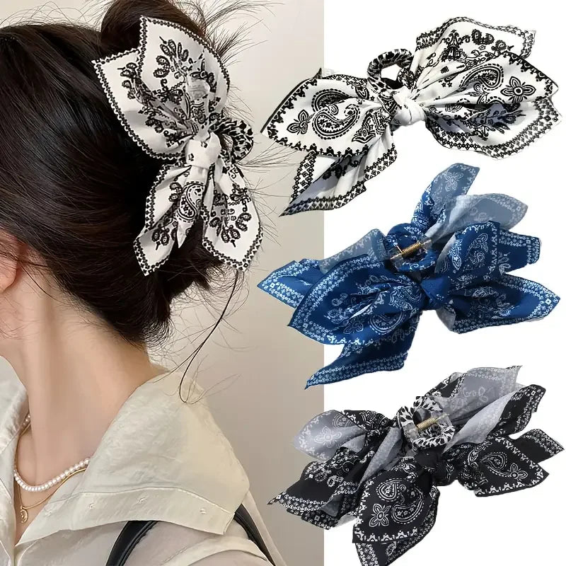 1pc new double-sided cashew flower love grabbing clip butterfly knot hair clip summer vacation shark clip fashion