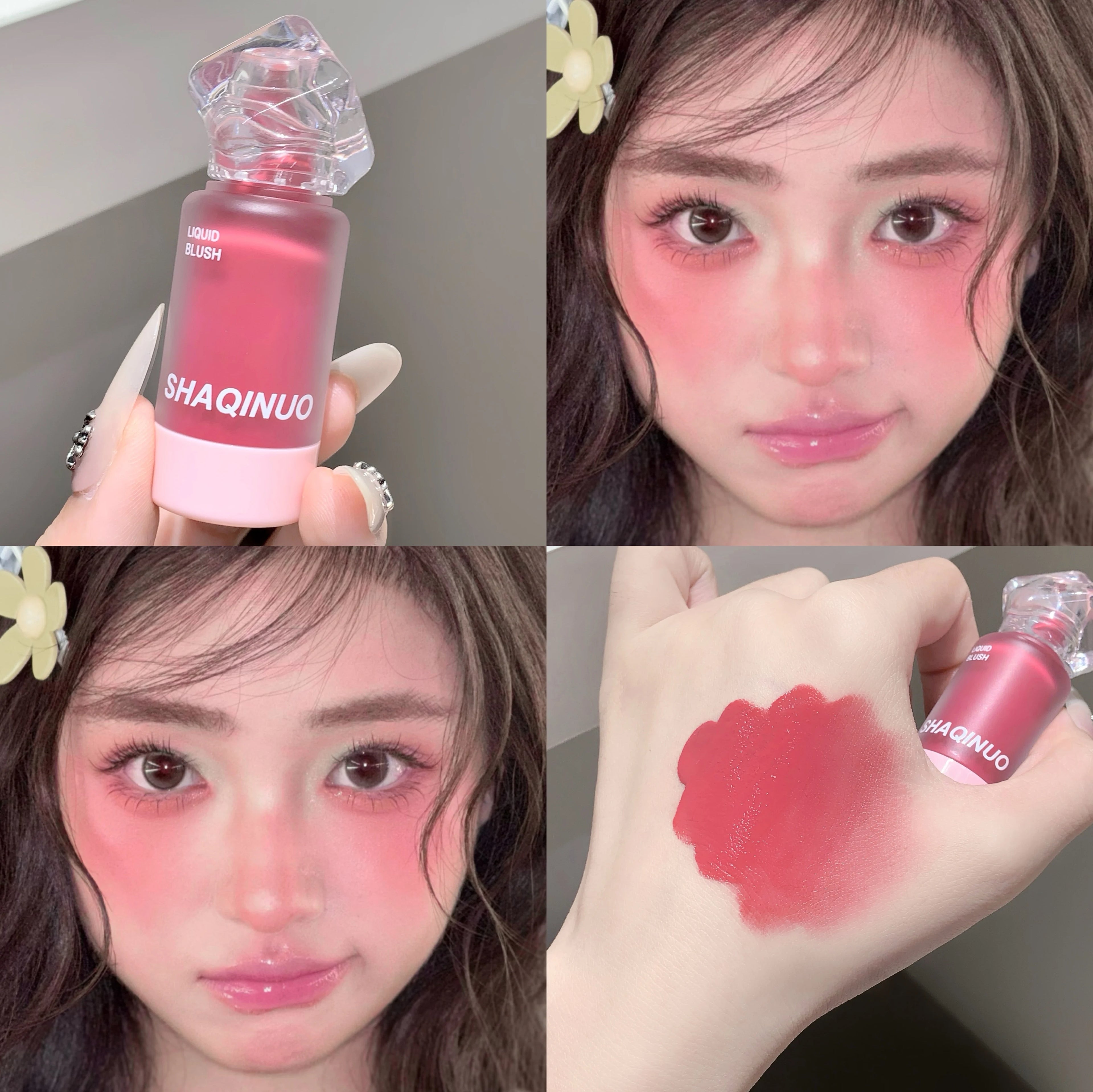 SHAQINUO Light Blush Liquid Moisturizing Mirror Vitality Moisturizing Whitening Brightening Natural Rouge