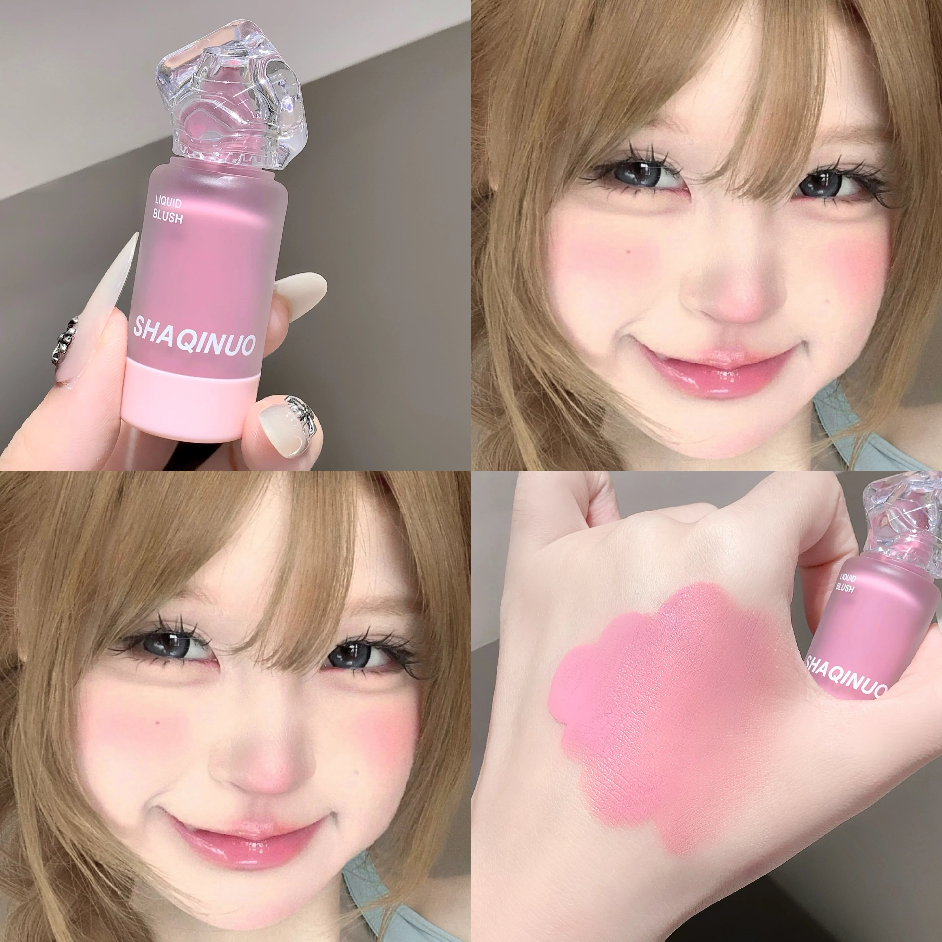 SHAQINUO Light Blush Liquid Moisturizing Mirror Vitality Moisturizing Whitening Brightening Natural Rouge