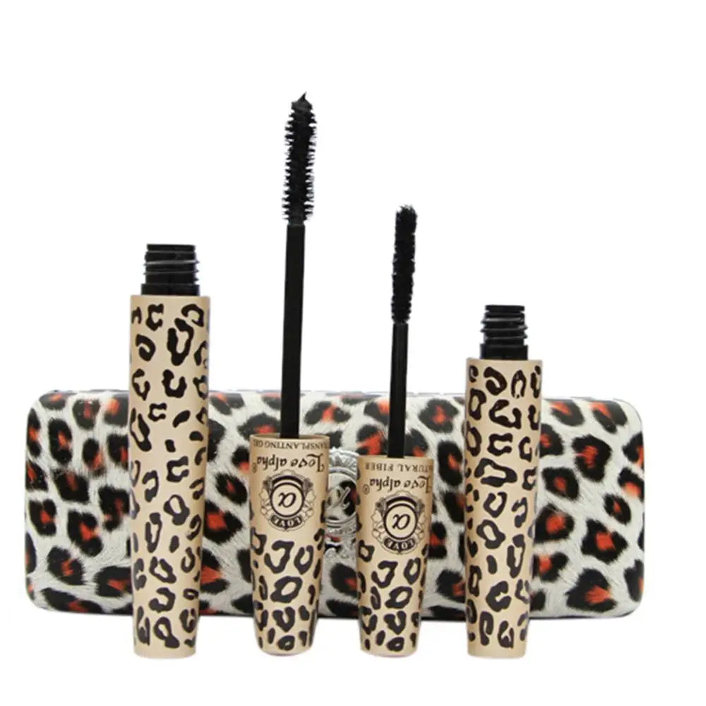 1 set = 2 pcs High Quality Love Alpha 3D FIBER LASHES Mascara Rimel Makeup set maquiagem Wild Leopard waterproof double Mascara