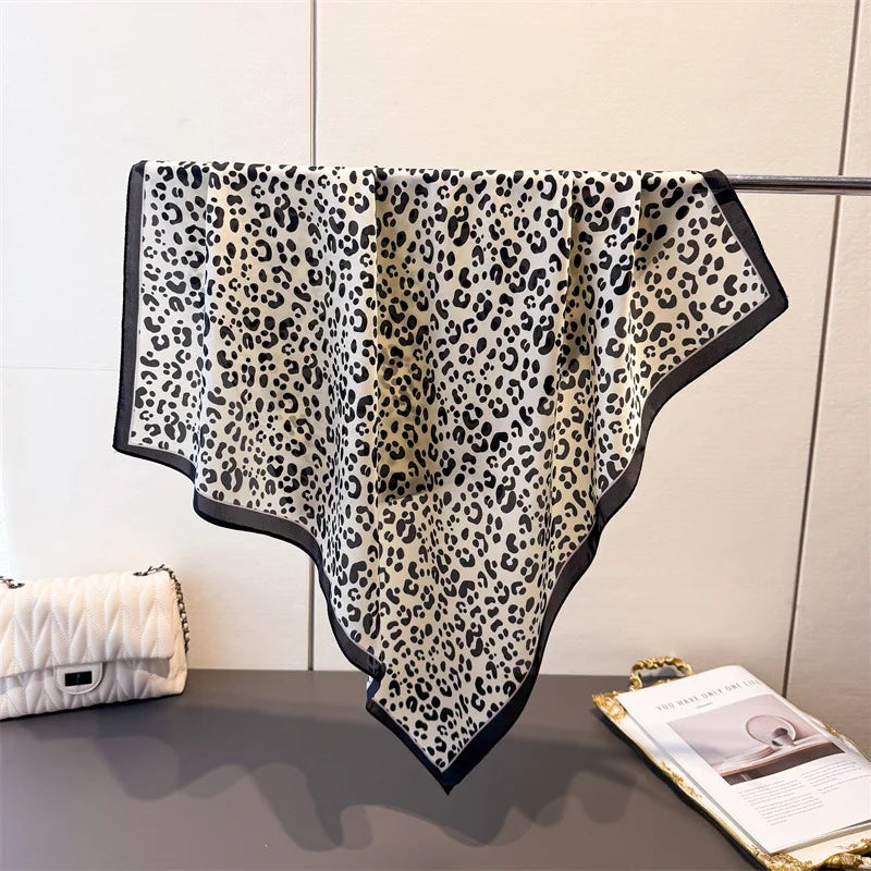 70cm Square Lemon Print Yellow Square Silk Scarf Casual Elegant Thin Breathable Neck Women Windproof Head Wrap Hair Scarves