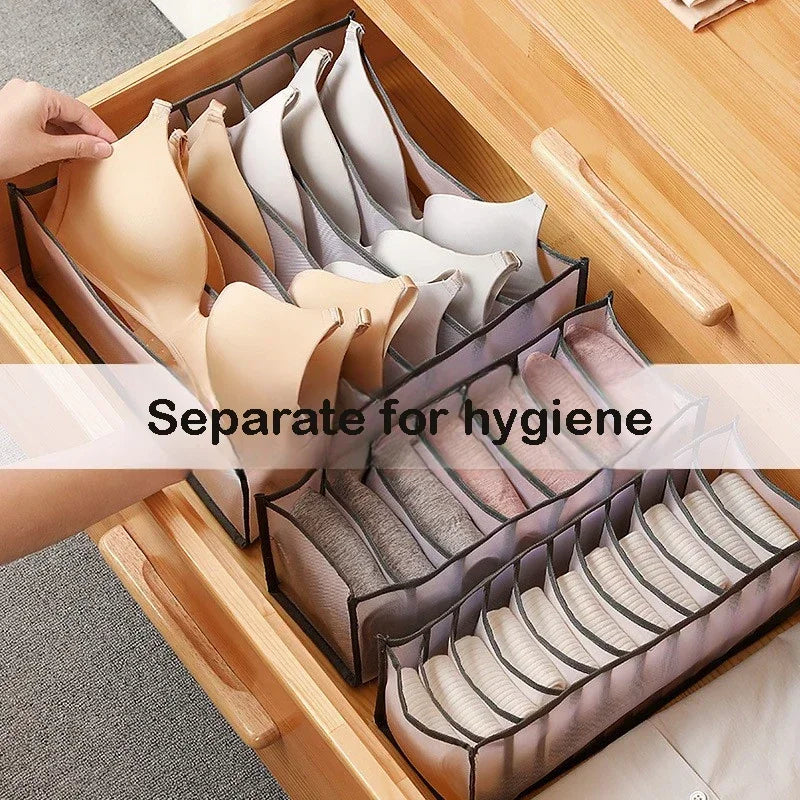 1pc Underwear Drawer Organizer Storage Box Foldable Closet Organizers Drawer Divider Storage Boxes For Underpants Socks Bra