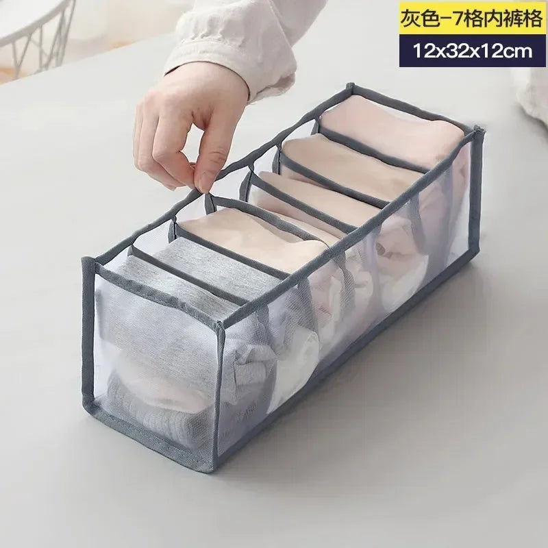 1pc Underwear Drawer Organizer Storage Box Foldable Closet Organizers Drawer Divider Storage Boxes For Underpants Socks Bra