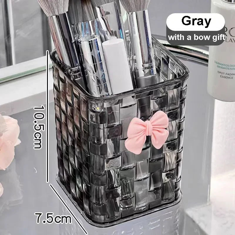 Clear Acrylic Makeup Brushes Storage Box Desk Cosmetic Organizer Lipstick Storage Nail Polish Display Stand Rack Jewelry Case