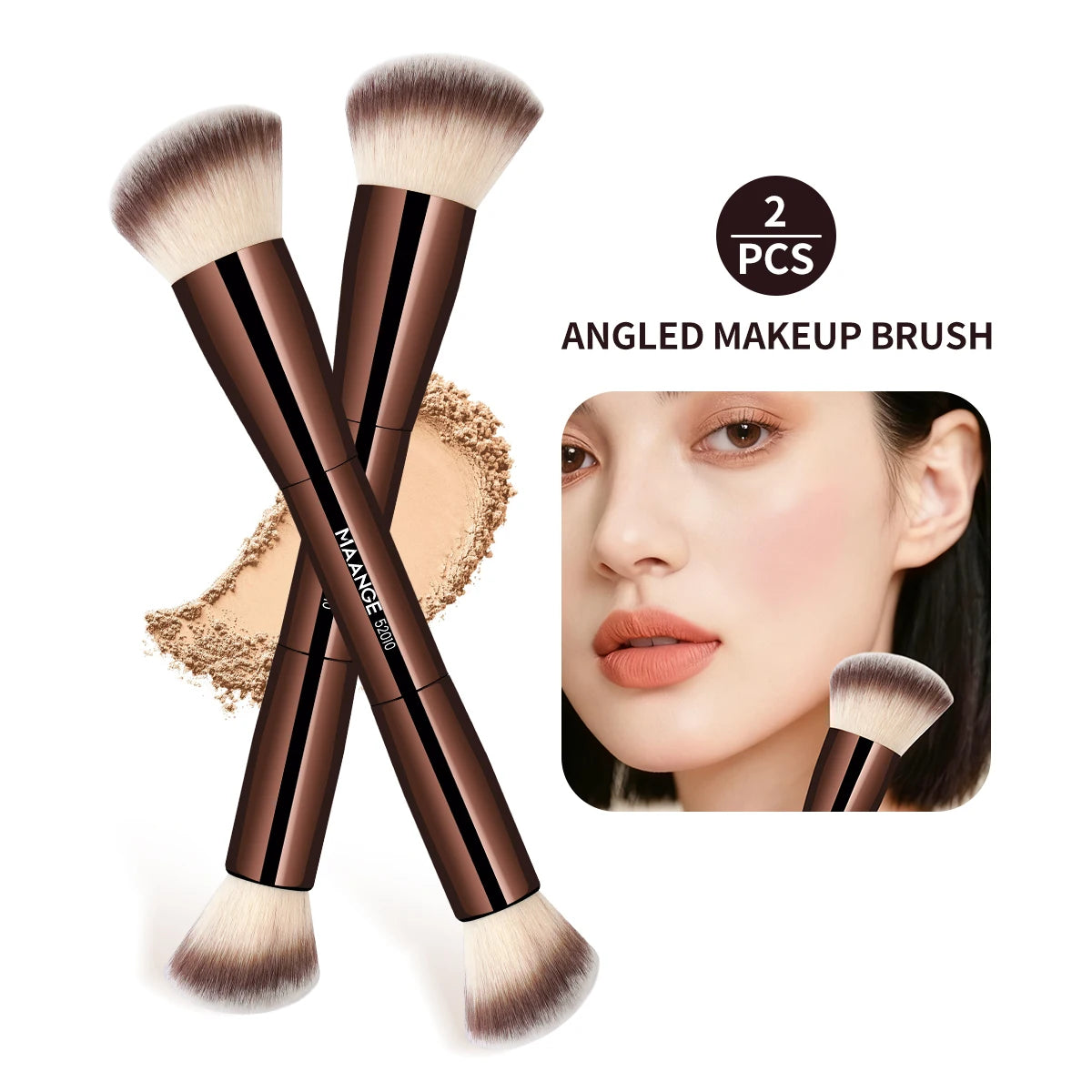 MAANGE Makeup Brushes Double Head Foundation Powder Concealer Blusher Bronzer Makeup Brush Soft Fiber Hair Cosmetic Beauty Tools