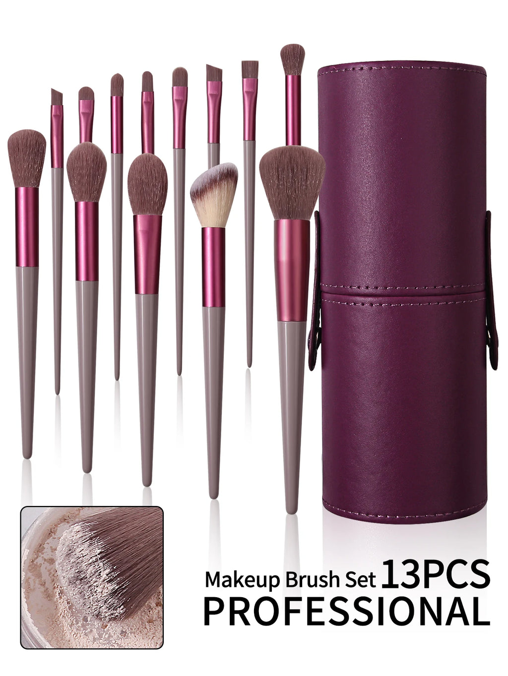 13PCS Professional Makeup Brushes Set Soft Fluffy Foundation Eyeshadow Concealer Blending Blush Brush Kabuki Women Beauty Tool