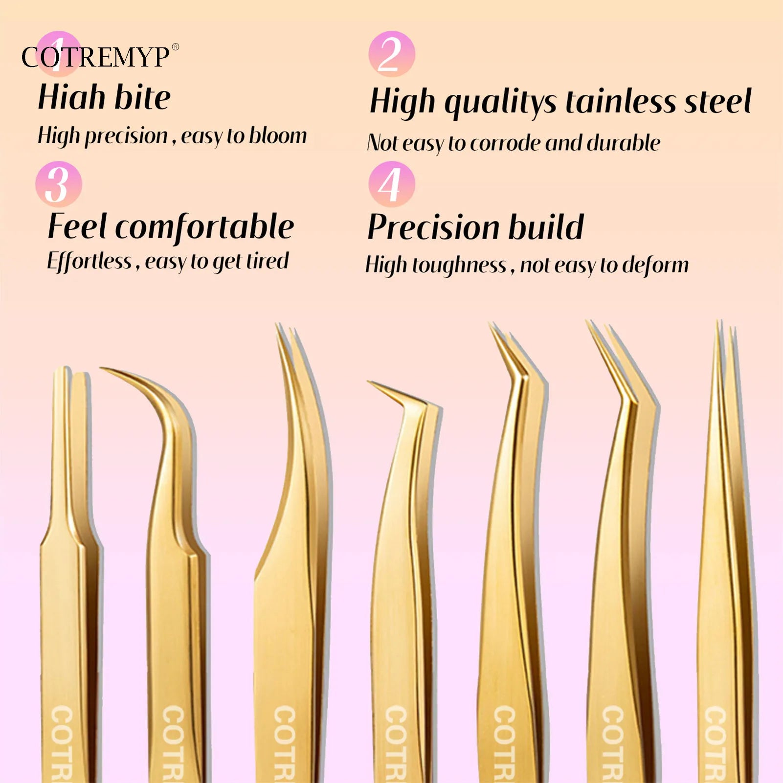 Precision Tweezers For Lashes  DIY Eyelash Extension Applicator Tools Stainless Steel Hair Removal tweezer professional makeup