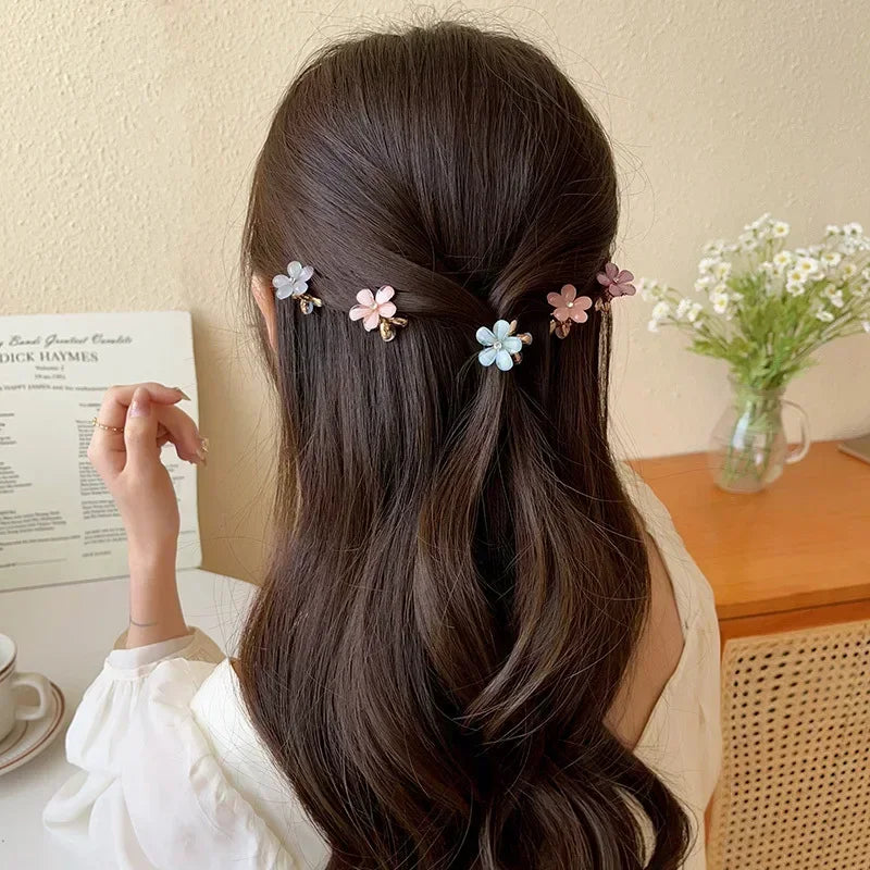 1/10pcs Cute Mini Flower Hairclip Claws Women Girls Colorful Opal Hairpins Sweet Small Headdress Barrettes Accessories