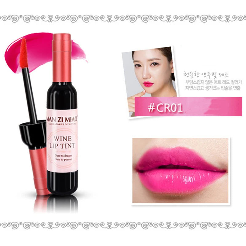 2023 Lipstick Lipgloss Waterproof Long Lasting Lovely Tint Wine Bottle Shape Lip For Women Makeup Gloss Red Sexy Cosmetic