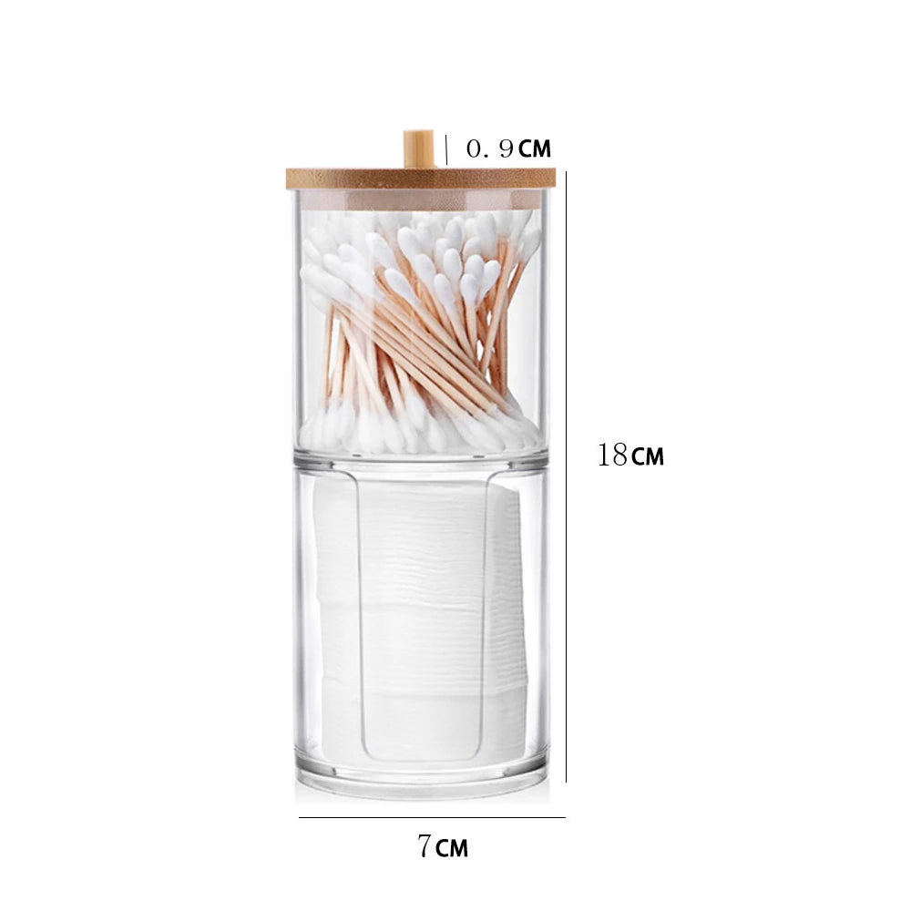 Makeup Cotton Pad Organizer Bathroom Storage Box For Cotton Swabs Cosmetics Jewelry Makeup Remover Pad Container