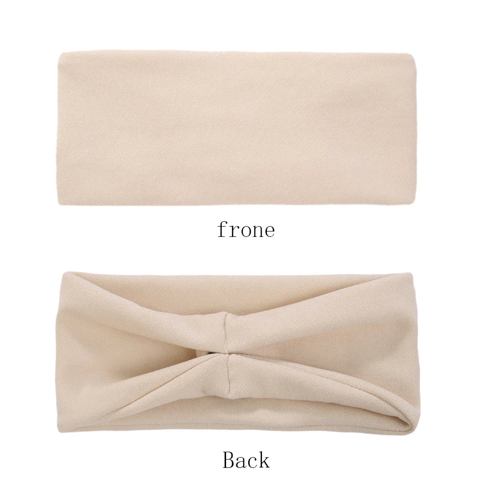 Autumn Winter Solid Color Baby Headbands Woman Girls Soft Elastic Yoga Hairbands Bandanas Kids Classic Thick Hair Accessories