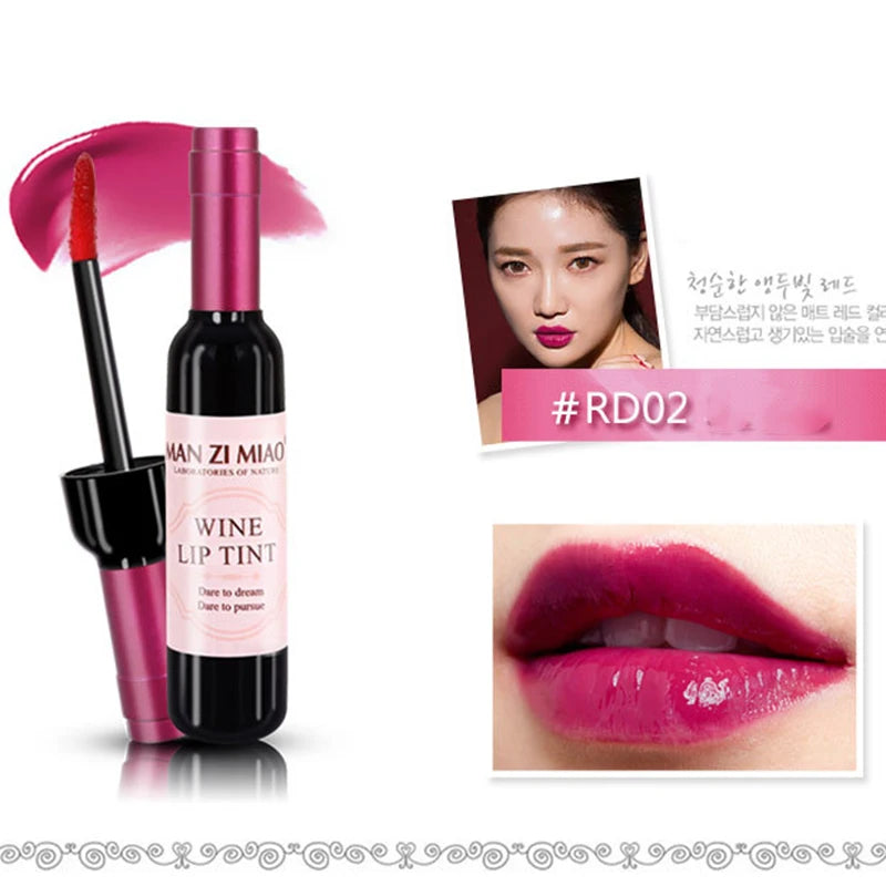2023 Lipstick Lipgloss Waterproof Long Lasting Lovely Tint Wine Bottle Shape Lip For Women Makeup Gloss Red Sexy Cosmetic