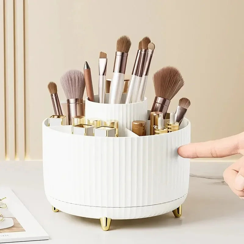 360 Degree Rotating Makeup Brush Organizer Storage Box Cosmetic Brush Holder Desktop Pen Pencil Container Organizer 1PCS