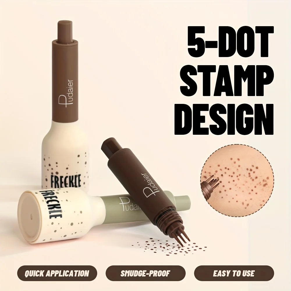 Waterproof & Sweatproof Temporary Freckles Stamp Pen - Light Coverage Liquid Formula for Natural Nude Makeup