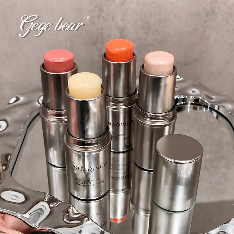 Custard Clear Light Stick Moisturizing Gloss Creamy Muscle Korean Makeup Blush Stick