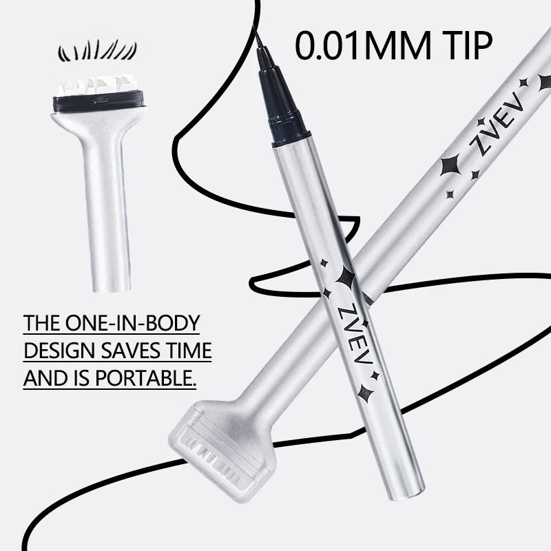 ZVEV Lazy Lower Eyelash Stamp Eyeliner Waterproof Sweatproof Combo Pack No Color Loss 2-in-1 Beginner Convenient