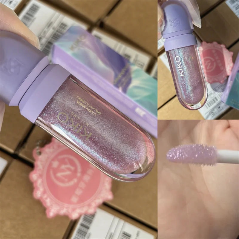 3D Liquid Lip Glaze Transparent Lip Gloss Mirror Lipstick Nourishing Glossy Full Lips Not Fading Milk Tea Bean Paste Makeup