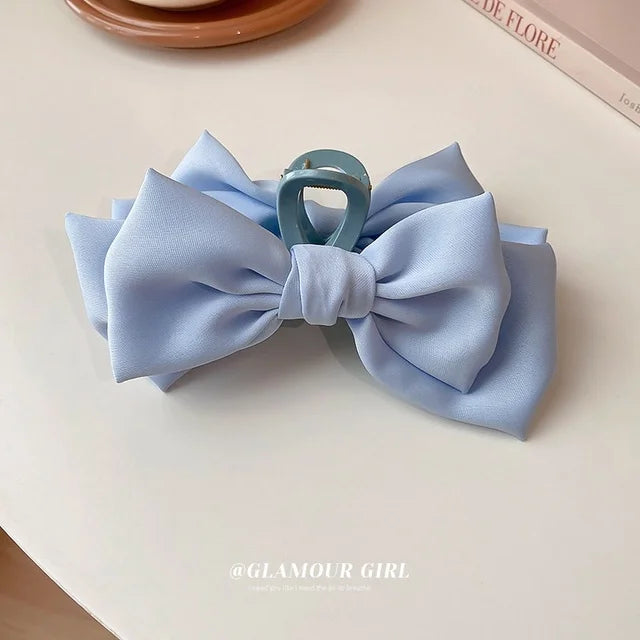 Fashion Women Bow Hairpin Korean Version Of Solid Color Butterfly Satin Hair Clips Girls Hair Accessories Headwear
