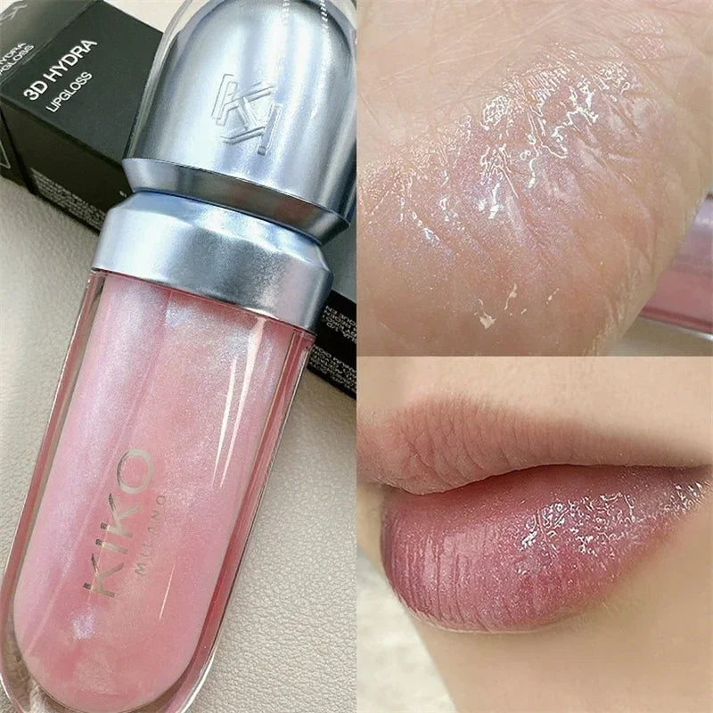 3D Liquid Lip Glaze Transparent Lip Gloss Mirror Lipstick Nourishing Glossy Full Lips Not Fading Milk Tea Bean Paste Makeup