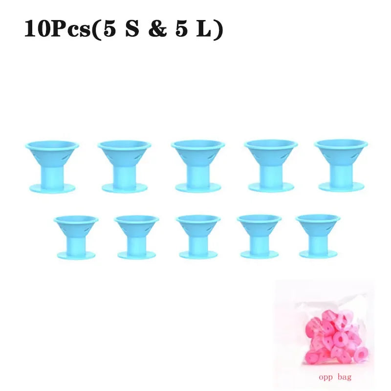 10/20pcs Soft Rubber Hair Curlers Silicone Heatless Hair Rollers Clips No Hurt Hair Rollers Hairdressing DIY Hair Styling Tools