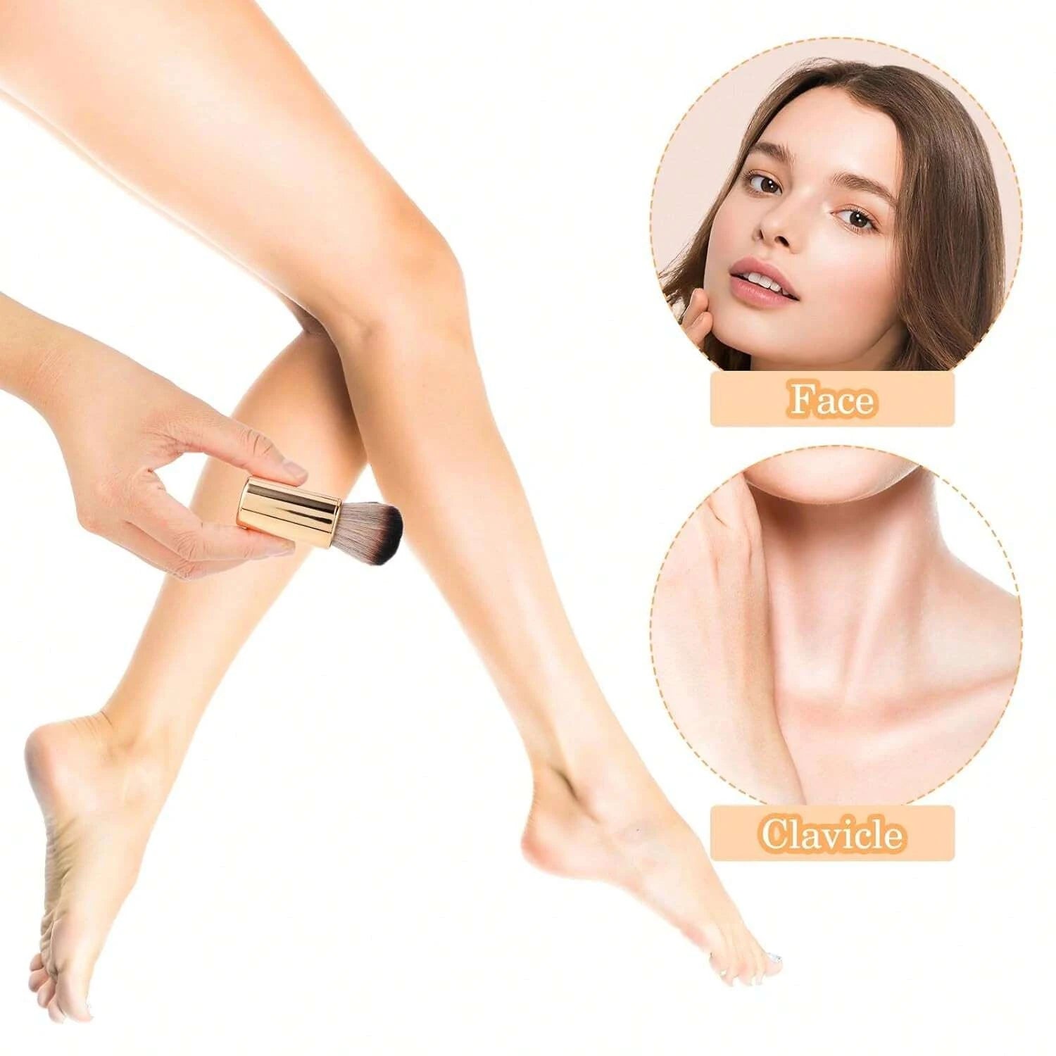 1PC Self Tan Brush Soft Body Makeup Brush Portable Self Tanning Brush Self Tanner Face Brush For Body & Leg Makeup