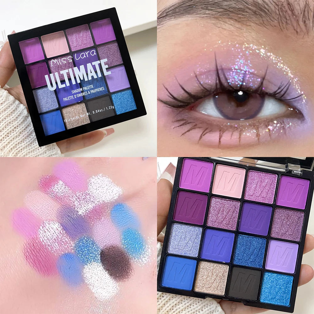 Green Blue Eyeshadow Palette Makeup Waterproof Lasting Shimmer Eyes Powder Pigments Matte Glitter Eye Shadow Palette Cosmetics