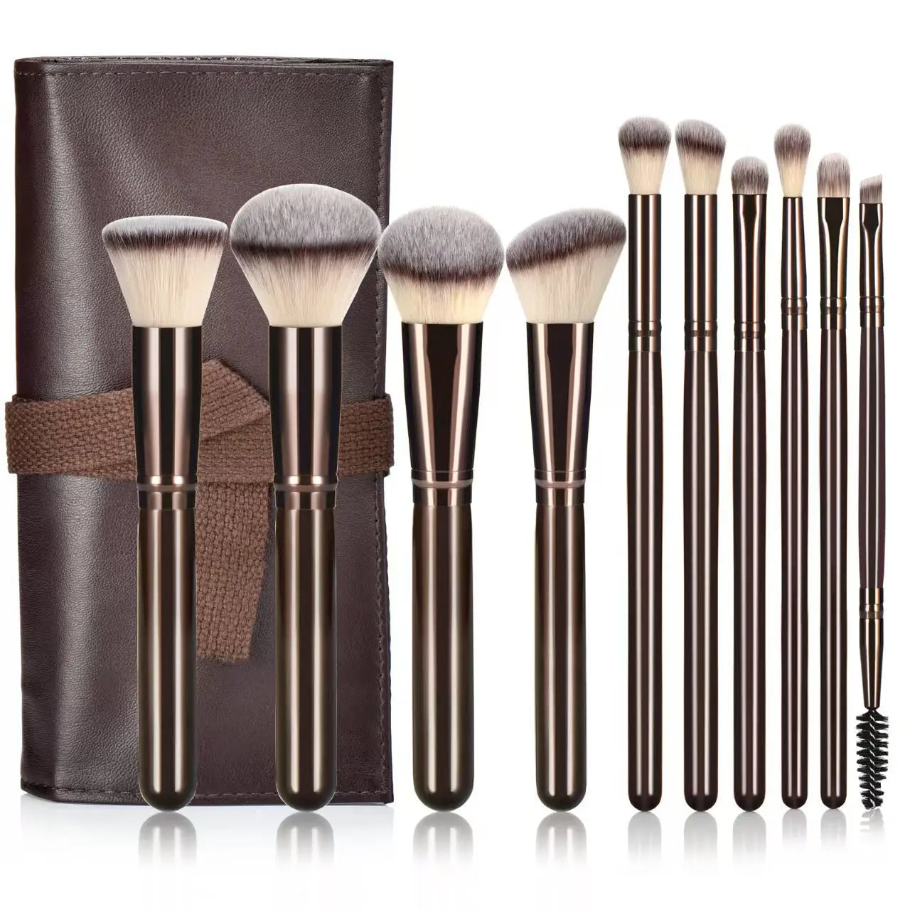 10pcs Brushes Set Complete Set of Foundation Loose Powder Blush Concealer Eye Shadow Professional Set Makeup Tools