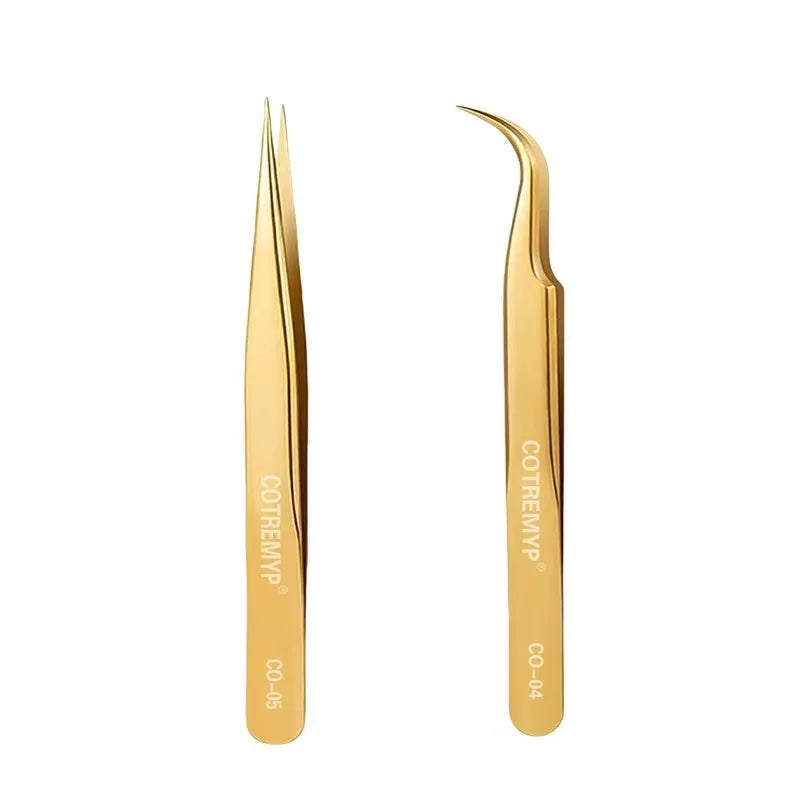 Precision Tweezers For Lashes  DIY Eyelash Extension Applicator Tools Stainless Steel Hair Removal tweezer professional makeup