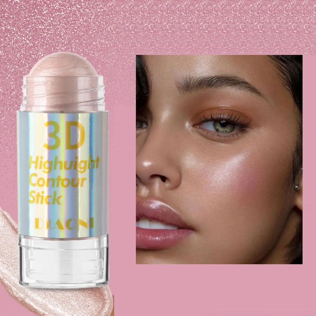 Barre illuminatrice (Highlighter) 3D pour le visage 6 couleurs, cosmétique pour le contour du visage, bronzant, bâton illuminateur scintillant (Shimmer), outil de maquillage crème anti-cernes.