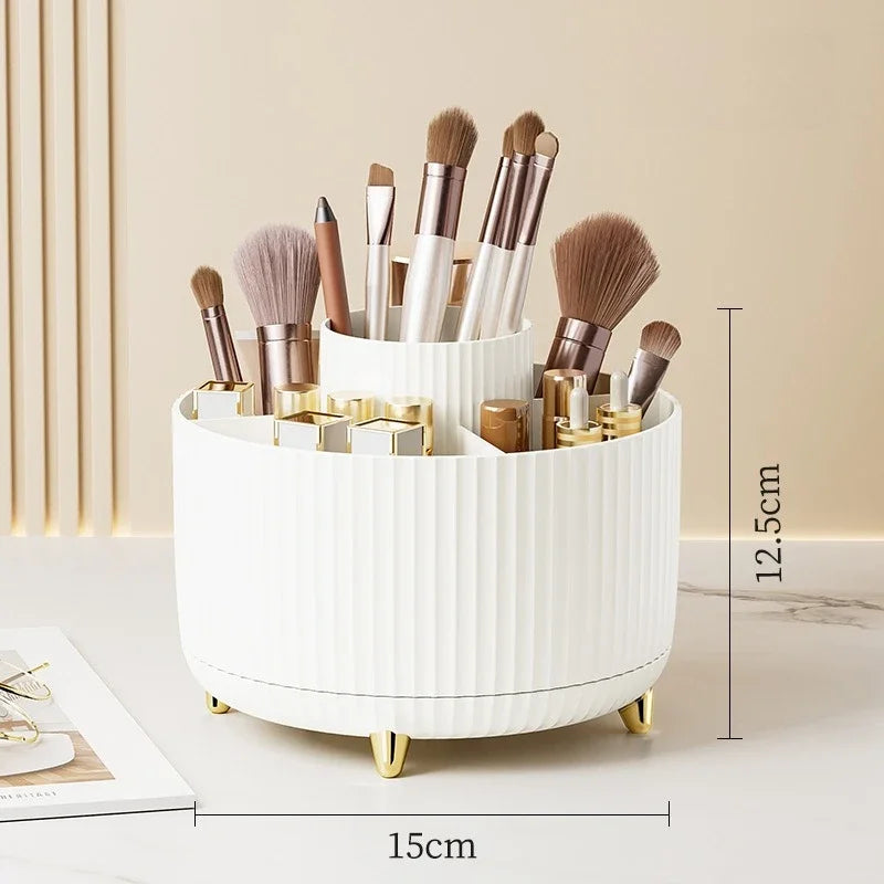360 Degree Rotating Makeup Brush Organizer Storage Box Cosmetic Brush Holder Desktop Pen Pencil Container Organizer 1PCS