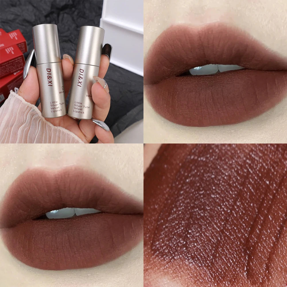 6 Color Nude Brown Lip Glaze Matte Chocolate Liquid Lipstick Long Lasting Waterproof Velvet Nude Lip Mud Pigment Korean Makeup