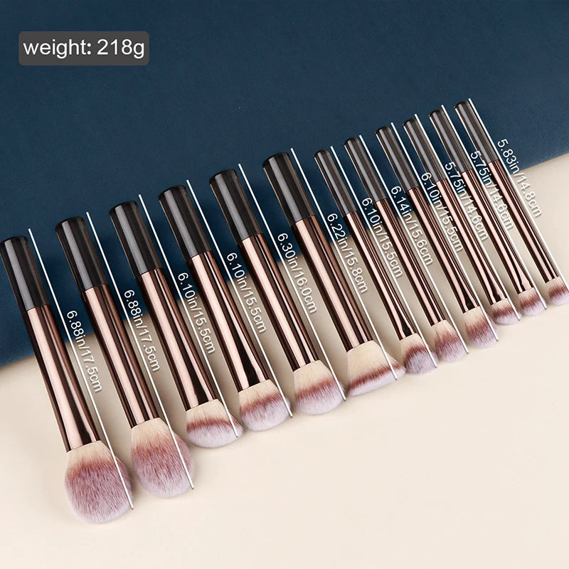 12pcs Professional Makeup Brush Set Eyeshadow Powder Blush Brushes 2pcs Makeup Sponges makeup brushes set premium