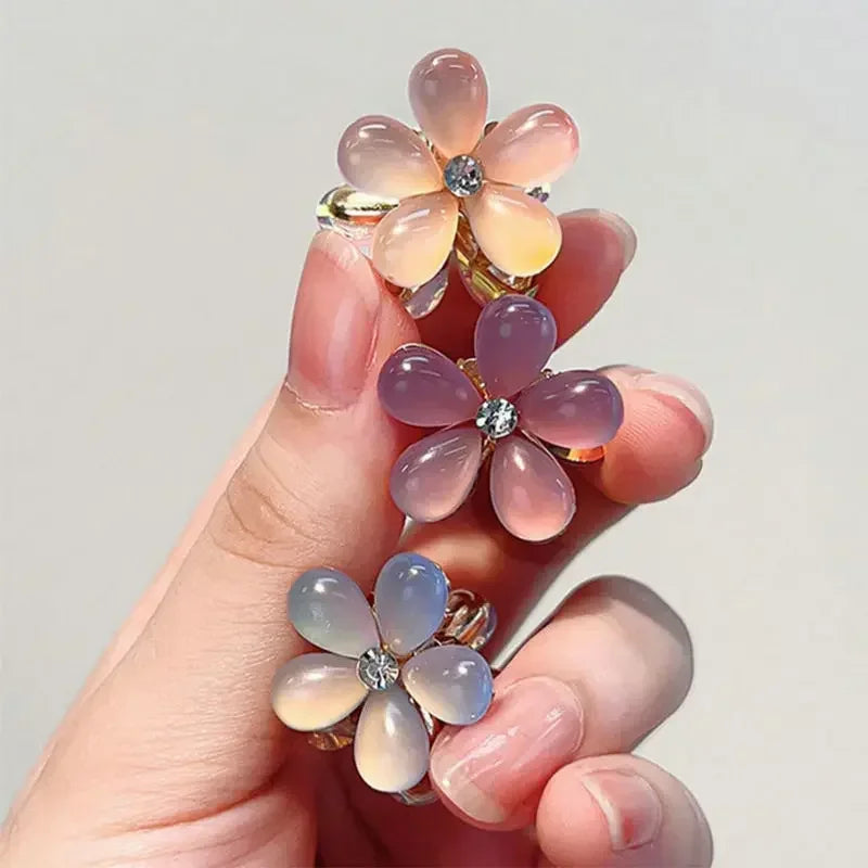 1/10pcs Cute Mini Flower Hairclip Claws Women Girls Colorful Opal Hairpins Sweet Small Headdress Barrettes Accessories