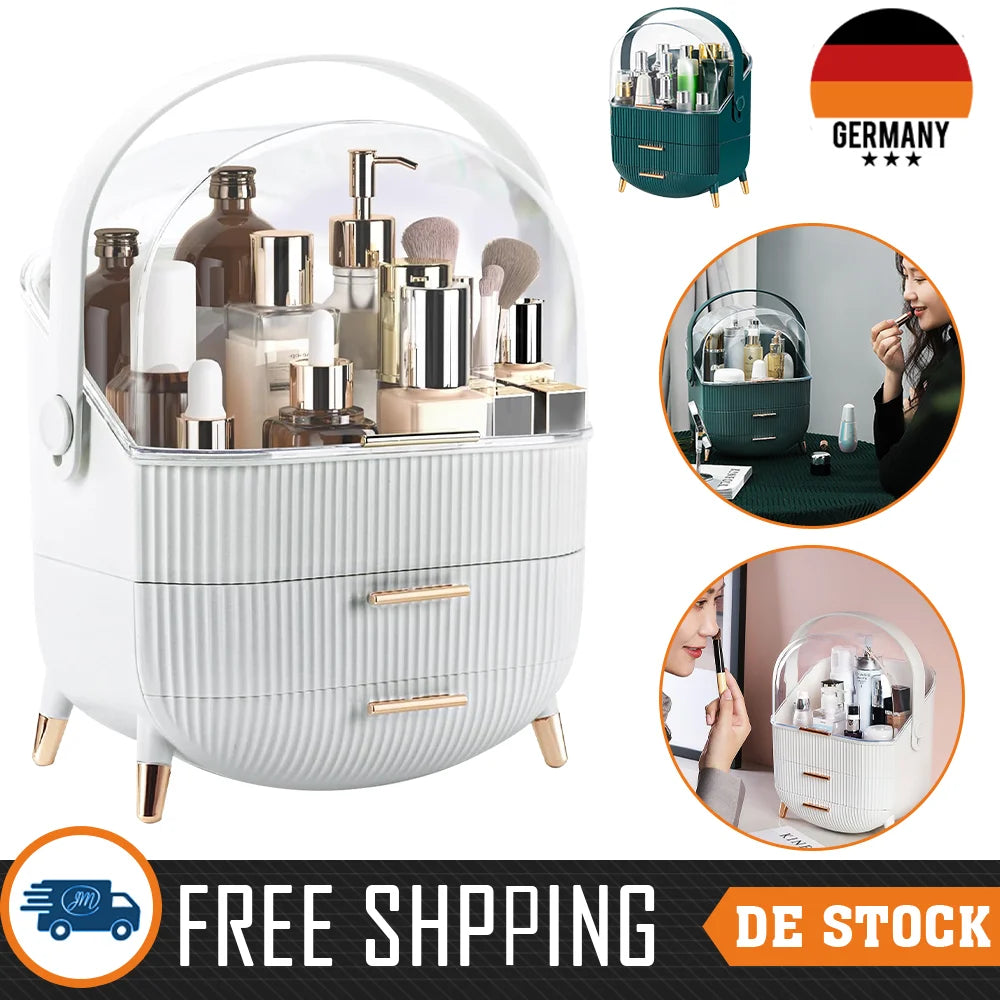 Desktop Makeup Organizer Transparent Jewelry Cosmetic Storage Box Dustproof Large Capacity Makeup Container Jewelry Organizer