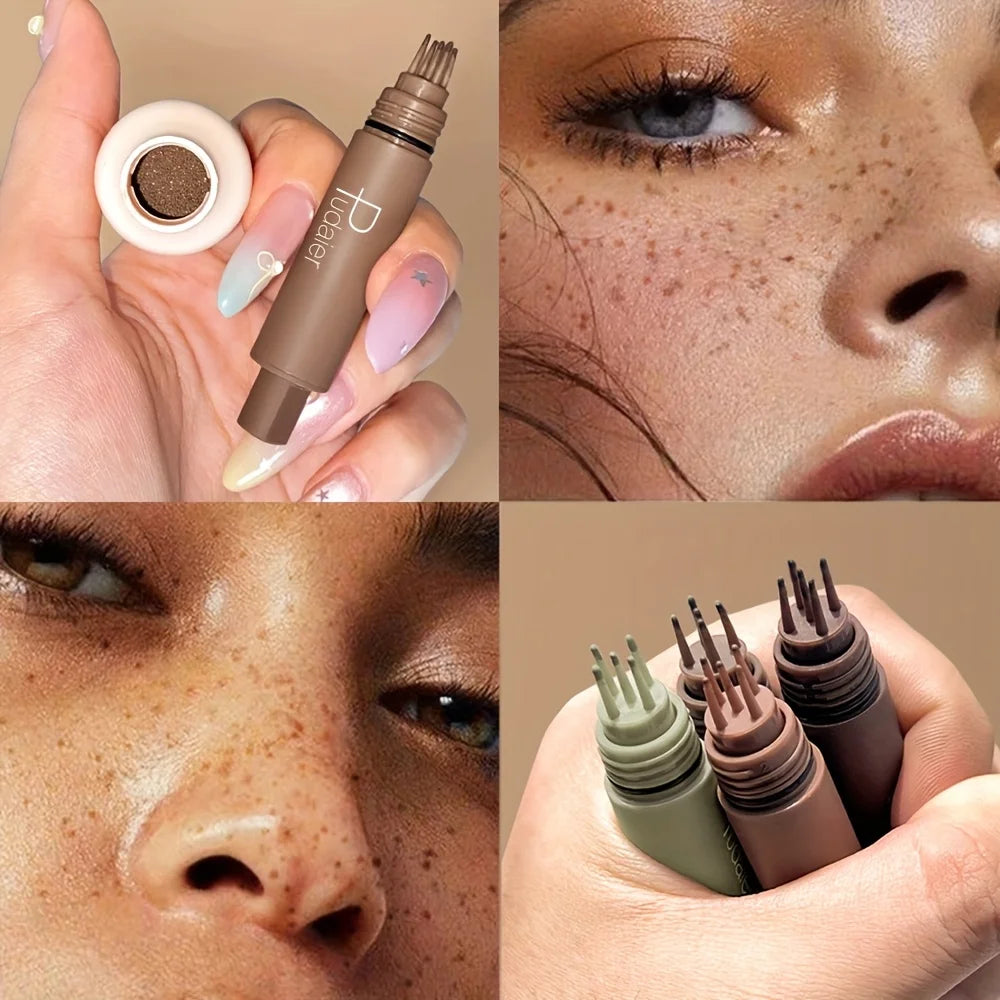 Waterproof & Sweatproof Temporary Freckles Stamp Pen - Light Coverage Liquid Formula for Natural Nude Makeup