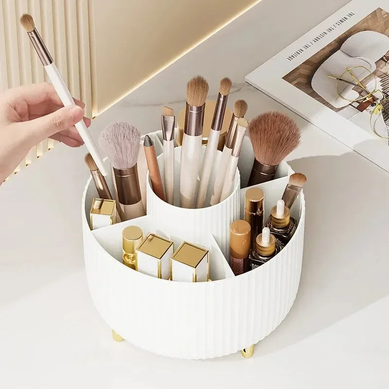 360 Degree Rotating Makeup Brush Organizer Storage Box Cosmetic Brush Holder Desktop Pen Pencil Container Organizer 1PCS