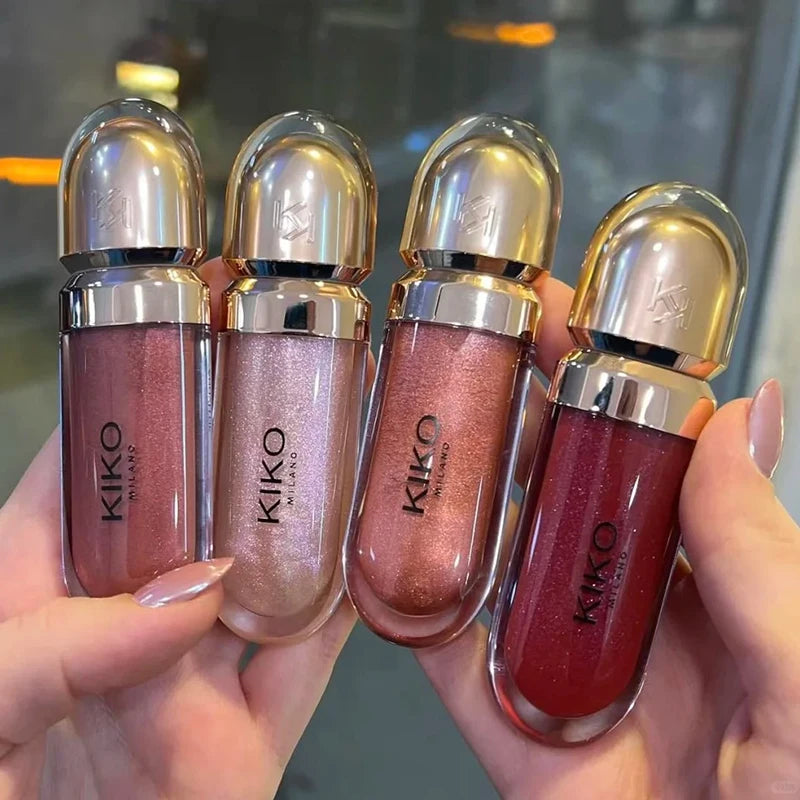 3D Liquid Lip Glaze Transparent Lip Gloss Mirror Lipstick Nourishing Glossy Full Lips Not Fading Milk Tea Bean Paste Makeup