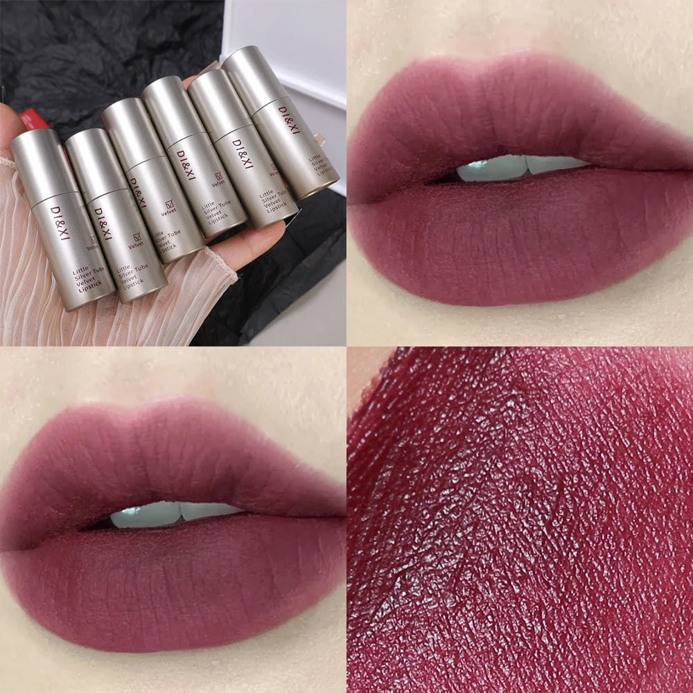 6 Color Nude Brown Lip Glaze Matte Chocolate Liquid Lipstick Long Lasting Waterproof Velvet Nude Lip Mud Pigment Korean Makeup