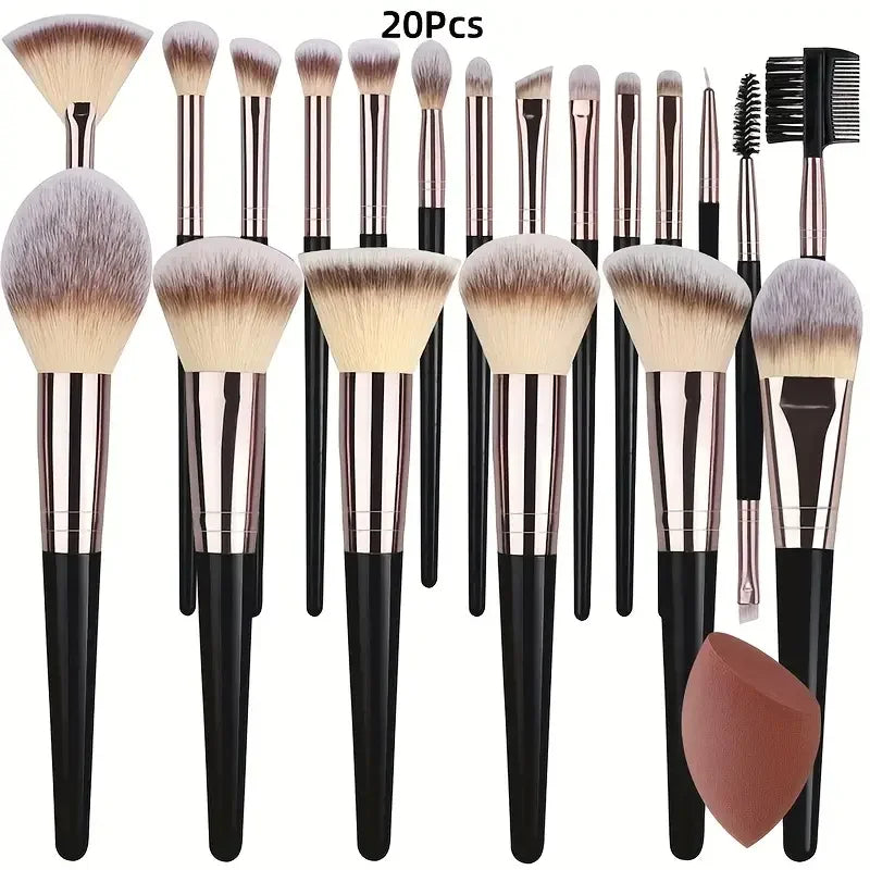 3-20PCS Makeup Brushes Set Soft Fluffy Eyeshadow Foundation Concealer Blending Blush Brush Kabuki Professional Women Beauty Tool