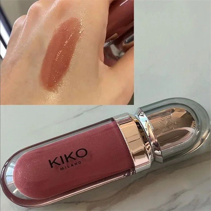 3D Liquid Lip Glaze Transparent Lip Gloss Mirror Lipstick Nourishing Glossy Full Lips Not Fading Milk Tea Bean Paste Makeup