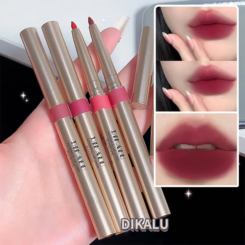 Auto Rotate Red Lip Liner Pencil Stick Makeup Long Lasting Lipstick Pencil Waterproof Moisturizing Lipstick Pencil Korean Makeup