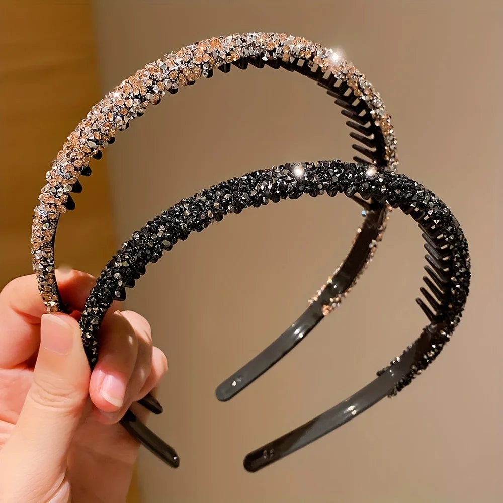2/6Pieces of Children's Toothed Rhinestone Non-Slip Headbands Do Not Strangle the Head