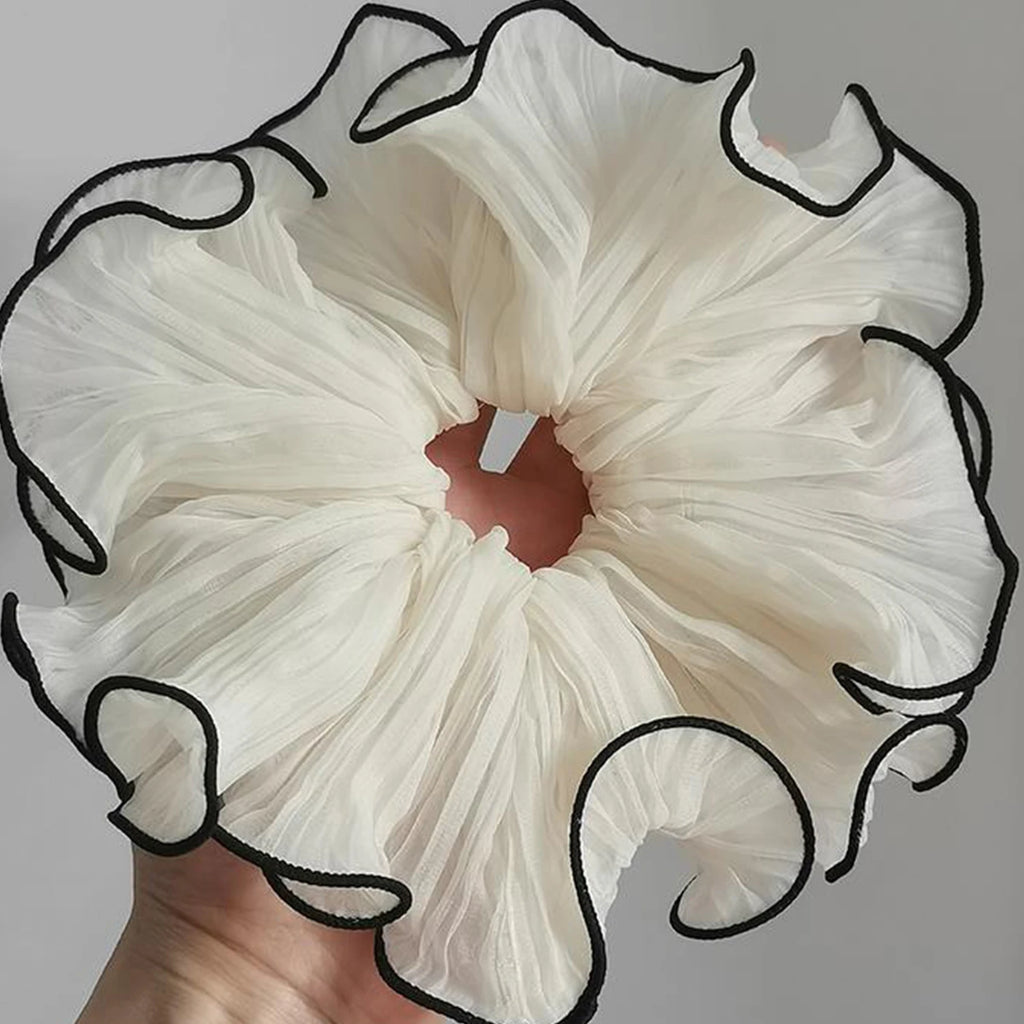 Grands chouchous de mode coréenne pour filles, élastiques à cheveux roses et blancs pour chignon, bandeaux, accessoires pour cheveux pour femmes/couvre-chef.