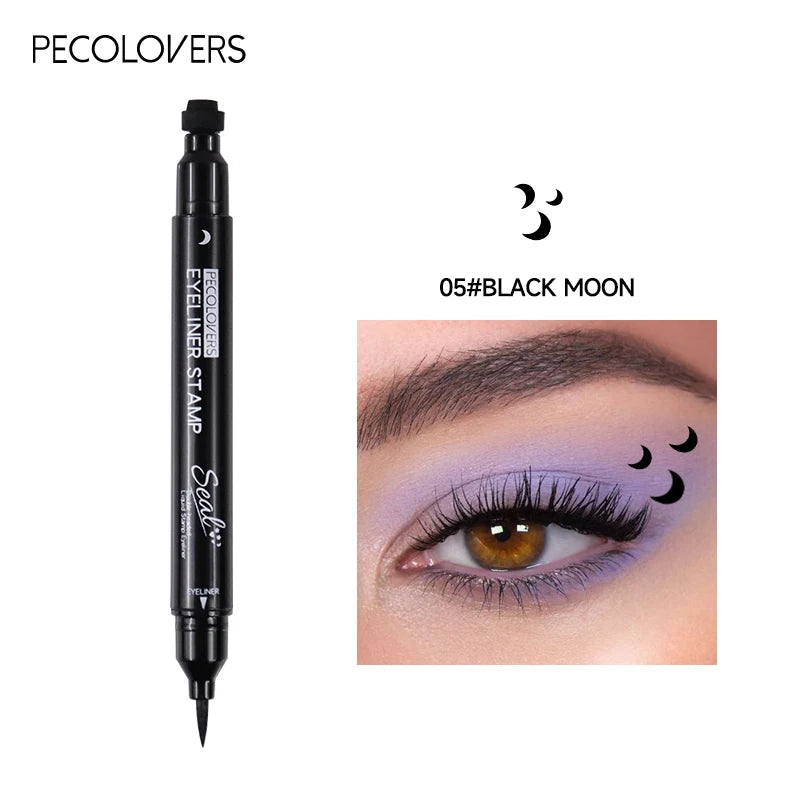 Star Liquid Eyeliner Black Moon Stamp Eye Liner Pencil 2 in 1 Waterproof Long-lasting Easy Applying Eye Eyeliner Pen Makeup