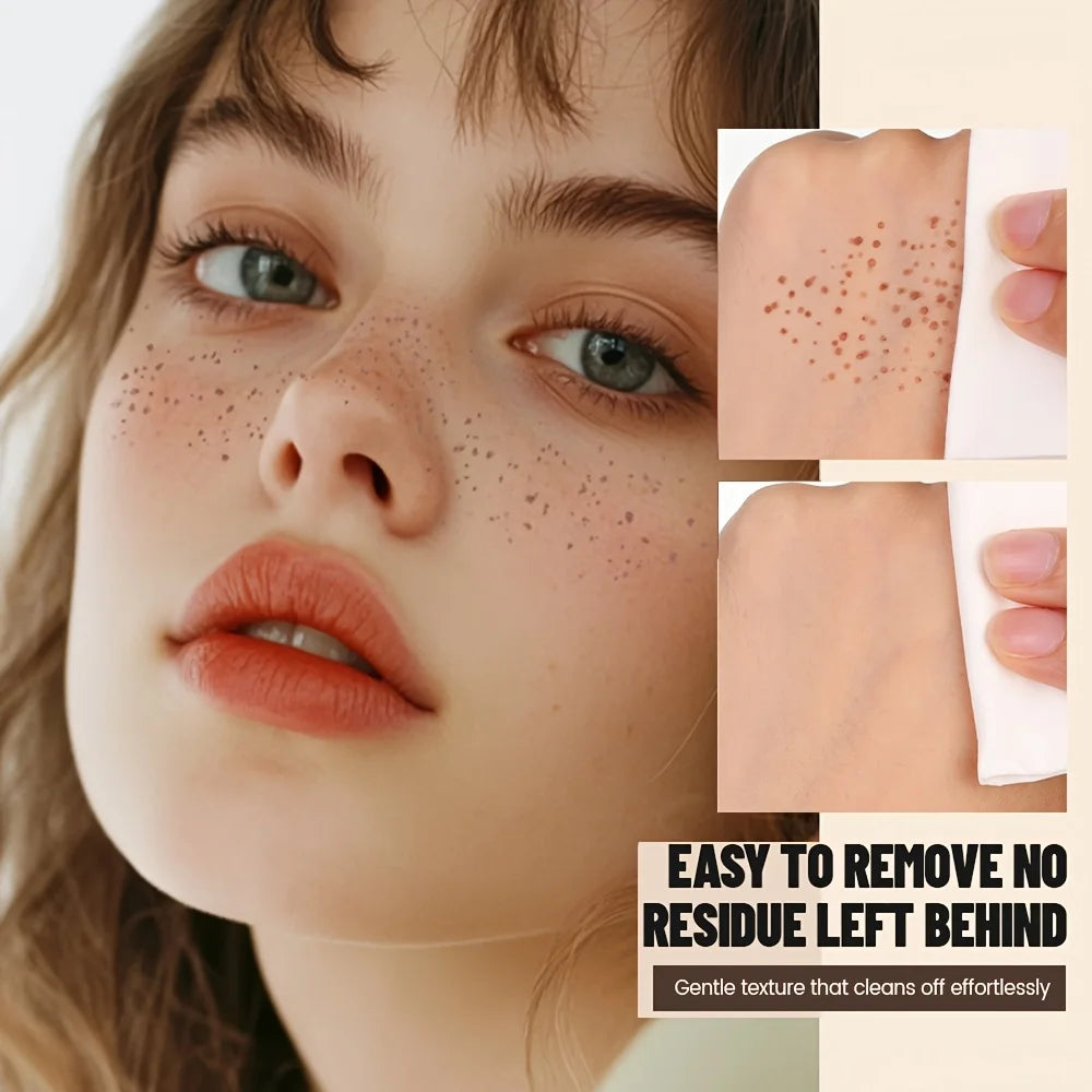 Waterproof & Sweatproof Temporary Freckles Stamp Pen - Light Coverage Liquid Formula for Natural Nude Makeup