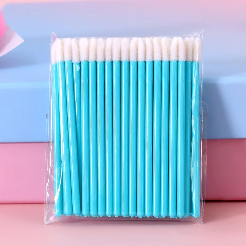 100PCS Disposable Lip Brushes Makeup Brush Eyelashes Extension Applicator Lipstick Wands Set Cosmetic Colourful Make Up Tools