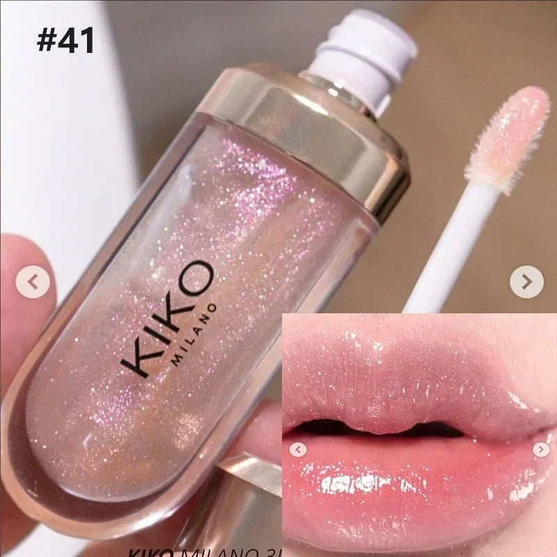 3D Liquid Lip Glaze Transparent Lip Gloss Mirror Lipstick Nourishing Glossy Full Lips Not Fading Milk Tea Bean Paste Makeup